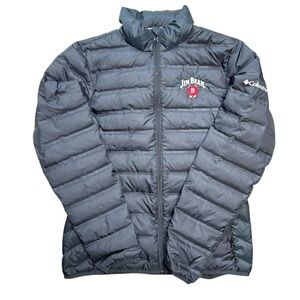 Columbia Jim Beam 650 Goose Down Puffer Black Jacket Size Medium